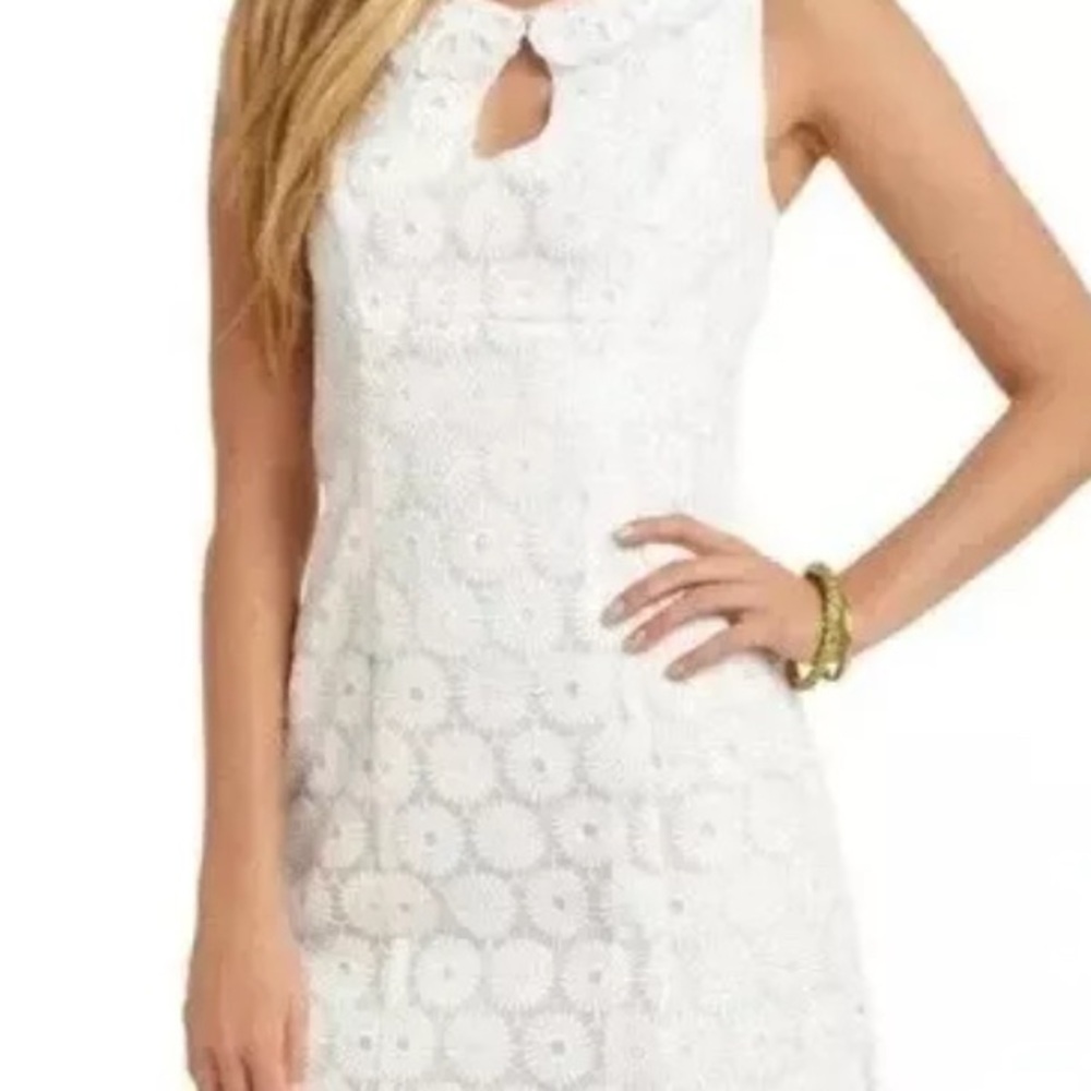 Lilly Pulitzer Nicci dress-14 Resort white-pinwheel organza - Picture 2 of 16